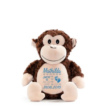 Stofftier Affe bestickt mit Namen